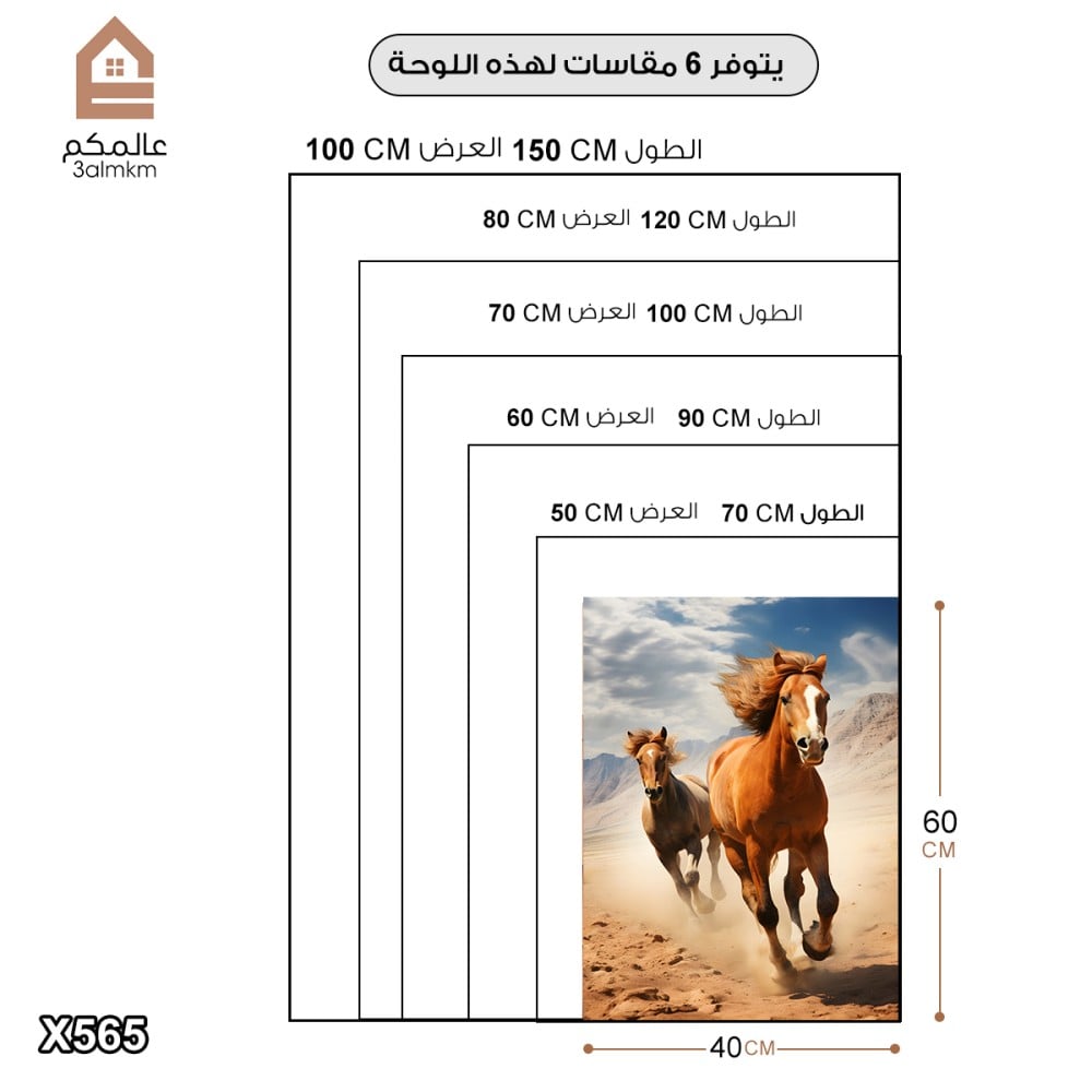 لوحة كانفس خيل