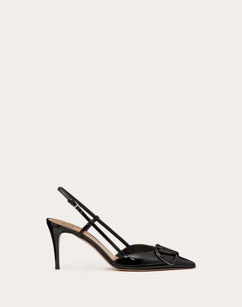 فالنتينو | PATENT VLOGO SIGNATURE SLINGBACK PUMPS. HEEL: 80MM