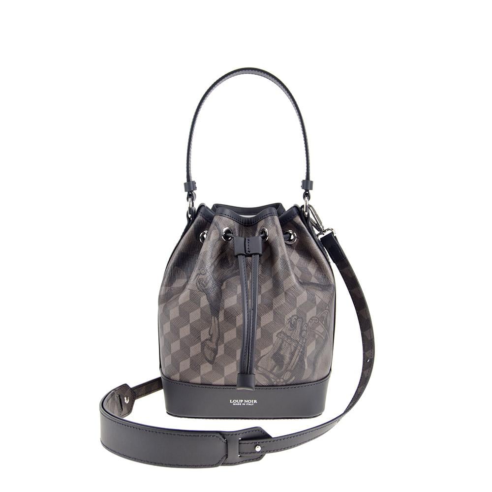 MINI BUCKET BAG Cheval Brown/Black