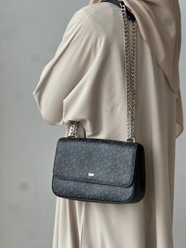دكني | DKNY flap crossbody bag in multi logo