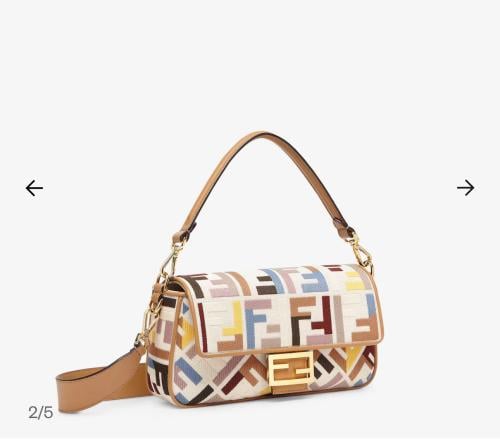 Multicolour canvas bag with FF embroidery