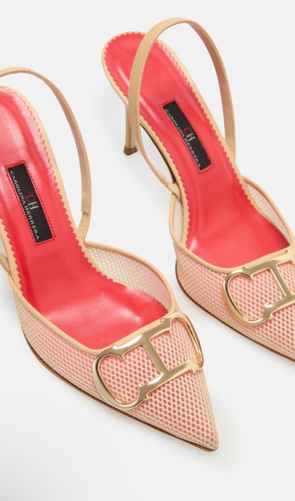 INITIALS INSIGNIA 80 MESH SLINGBACK PUMPS