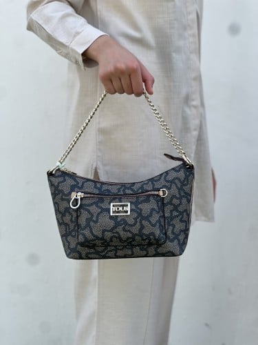 توس | Multi beige Kaos Icon baguette crossbody bag