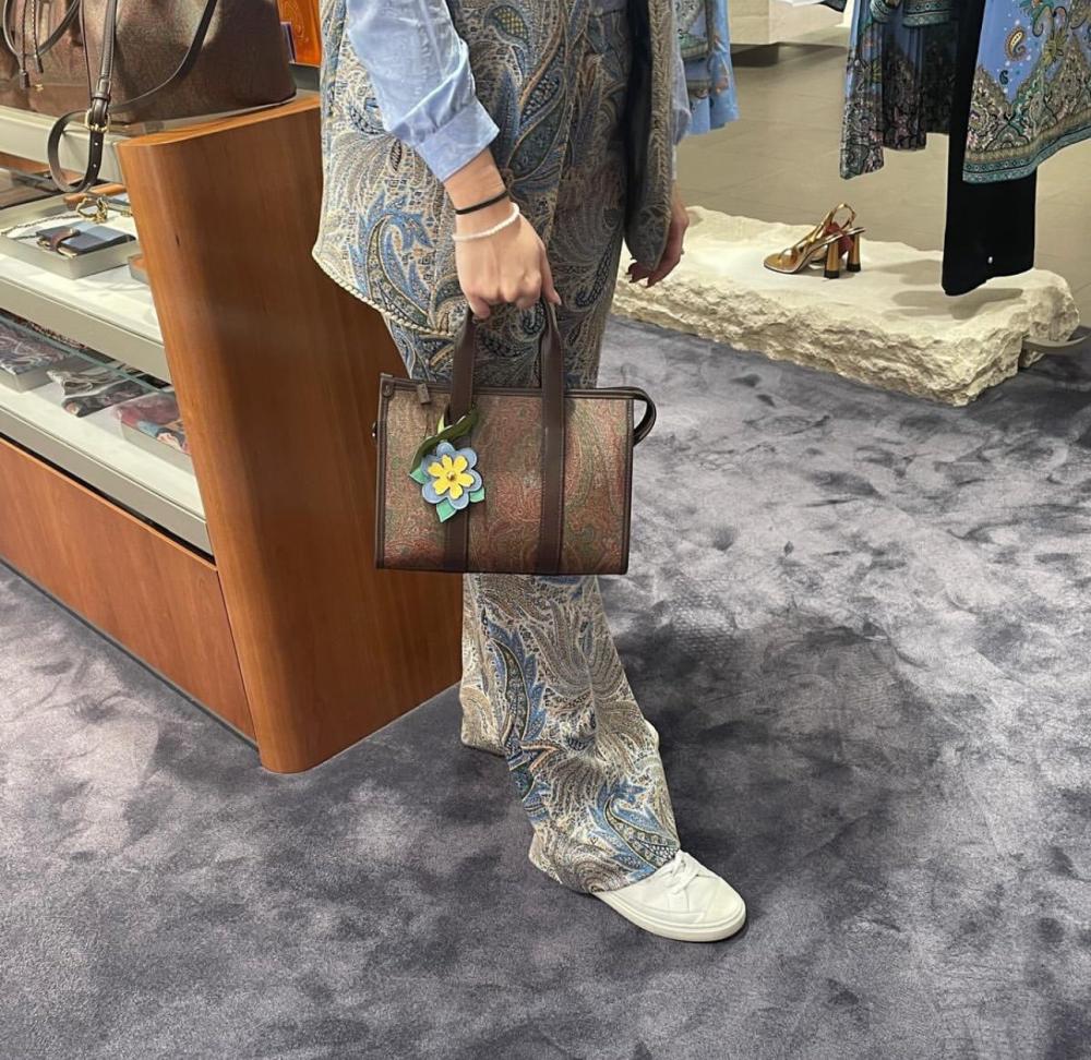SMALL PAISLEY TOP-HANDLE BAG