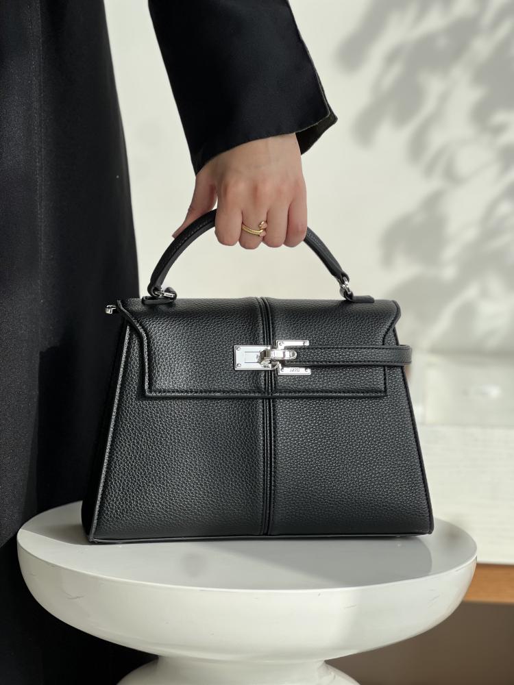 Elise Large Top Handle Bag - black