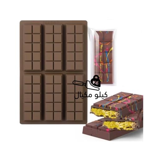 قالب 6 بار شكولاتة سيليكون عميق مع اكياسة الخاصة