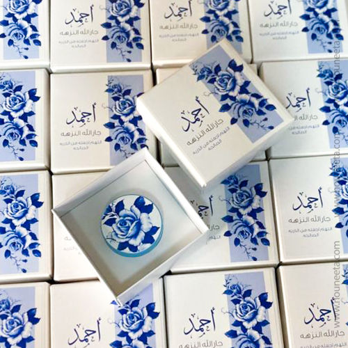 بوكس شمع بثيم روز أزرق