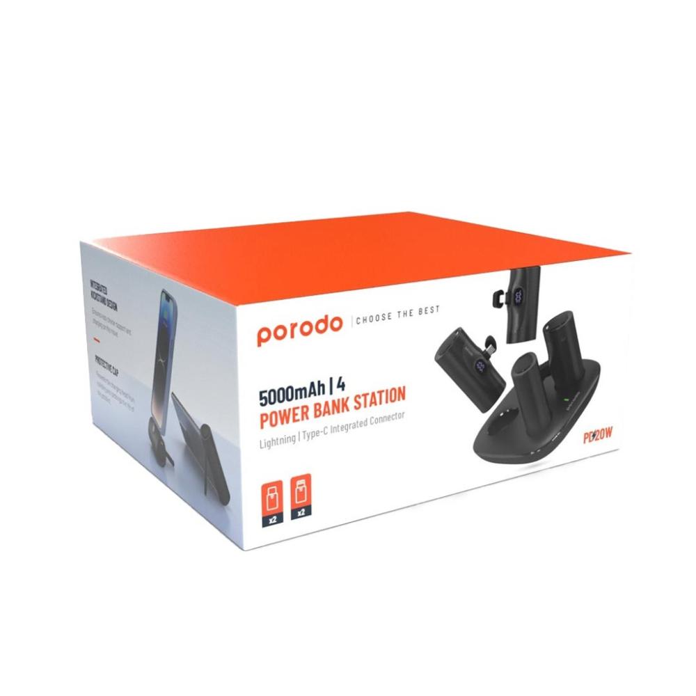 بورودو 5000 مللي أمبير | 4 محطات طاقة مع Lightning | موصل مدمج من النوع C
