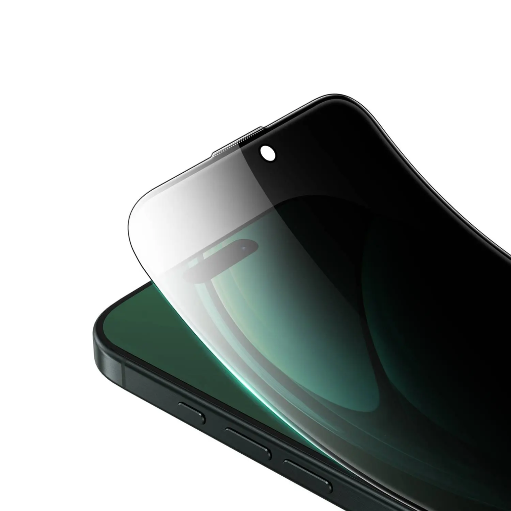 واقي شاشة زجاجي كامل منحني من قرين لايون لقافة لسلسلة ايفون 16 ، عالي الاستجابة، مضاد لبصمات الأصابع والخدوش، خالٍ من الفقاعات - حافة سوداء