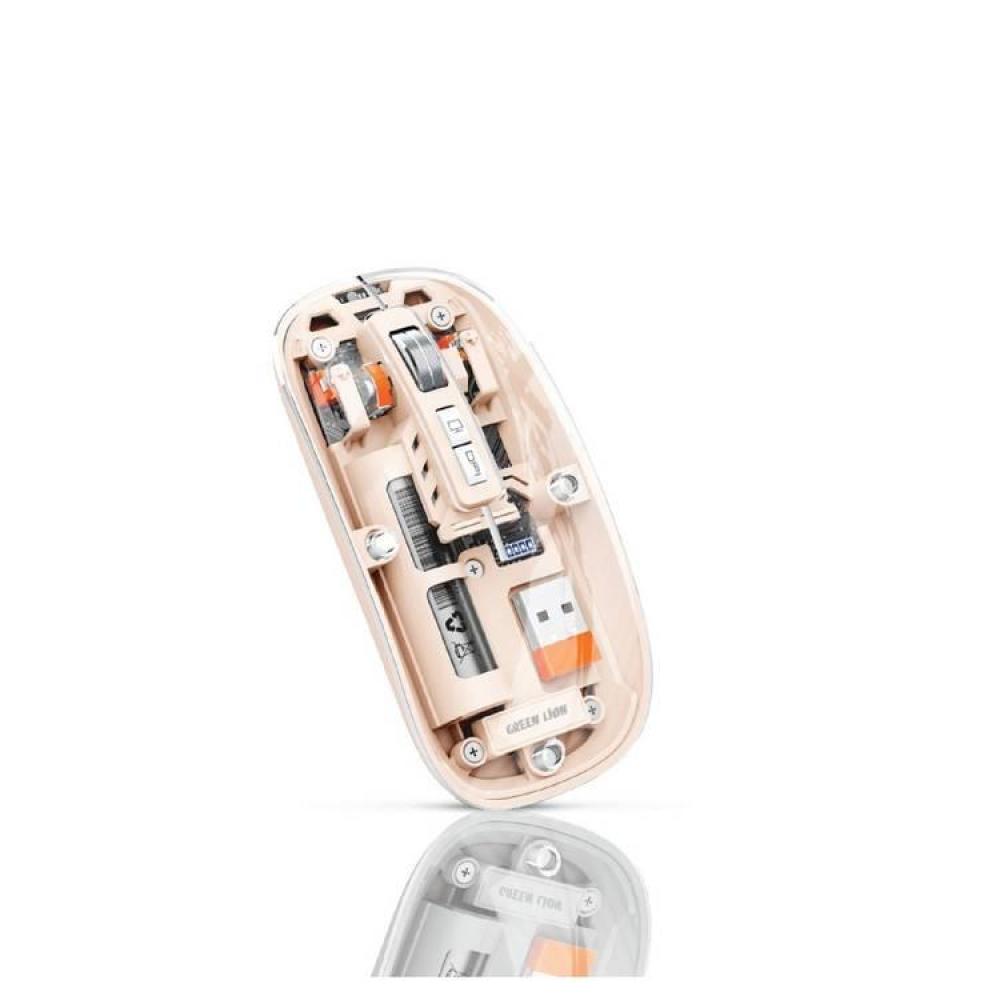 ماوس لاسلكي شفاف 2 نطاق 10 متر زهري جرين ليون