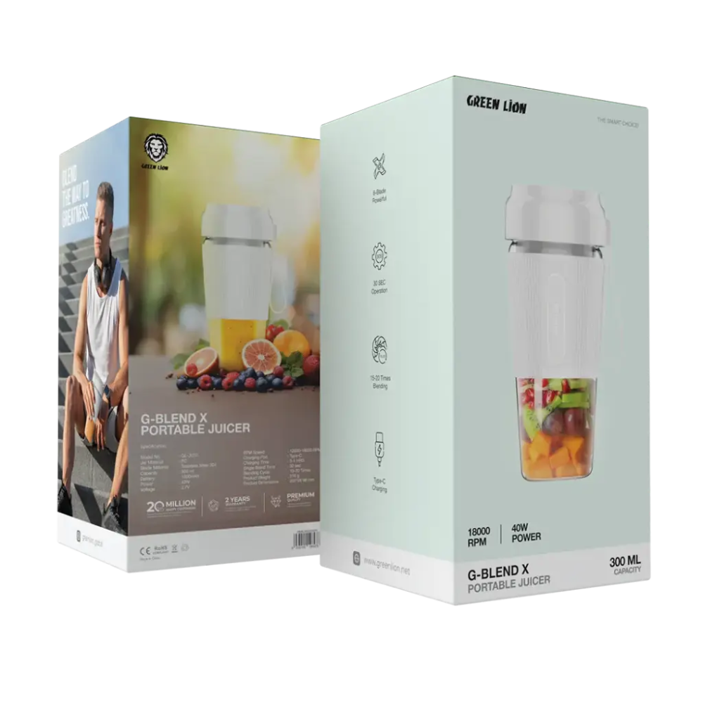 عصارة Green Lion G-Blend X المحمولة سعة 0.3 لتر وقوة 40 واط