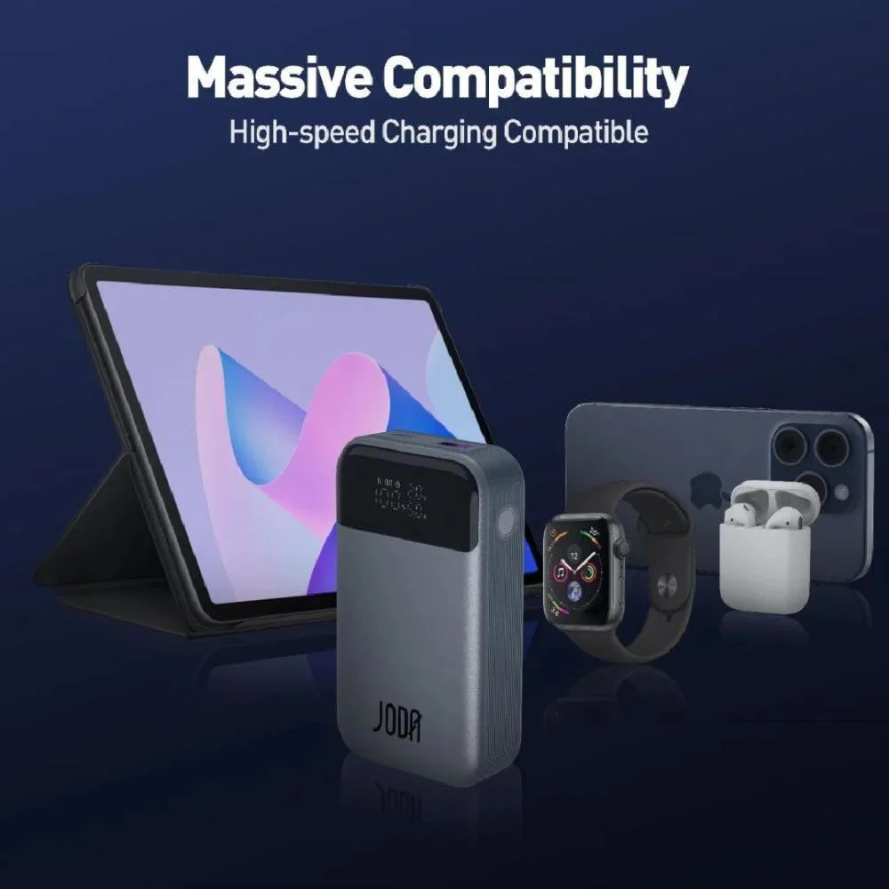 جودا - بطارية بسعة 10000 ملي امبير بقوة 33 واط بي دي منفذ تايب سي ومنفذ يو اس بي