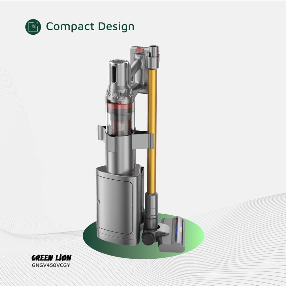 مكنسة كهربائية لاسلكية GV-450 من Green Lion - رمادية وذهبية