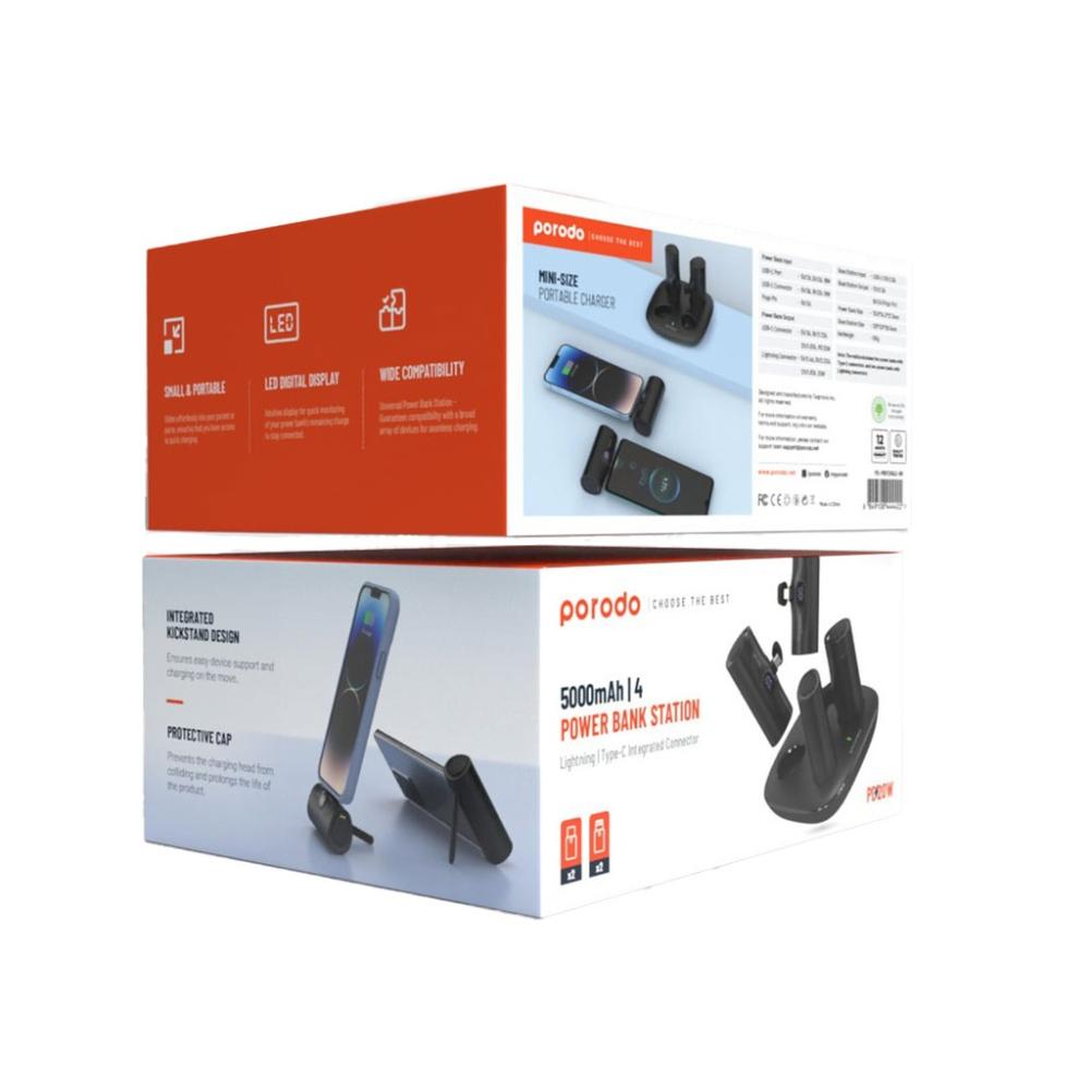 بورودو 5000 مللي أمبير | 4 محطات طاقة مع Lightning | موصل مدمج من النوع C