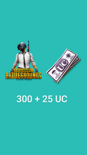 Pubg شدة شحن 300+25 UC