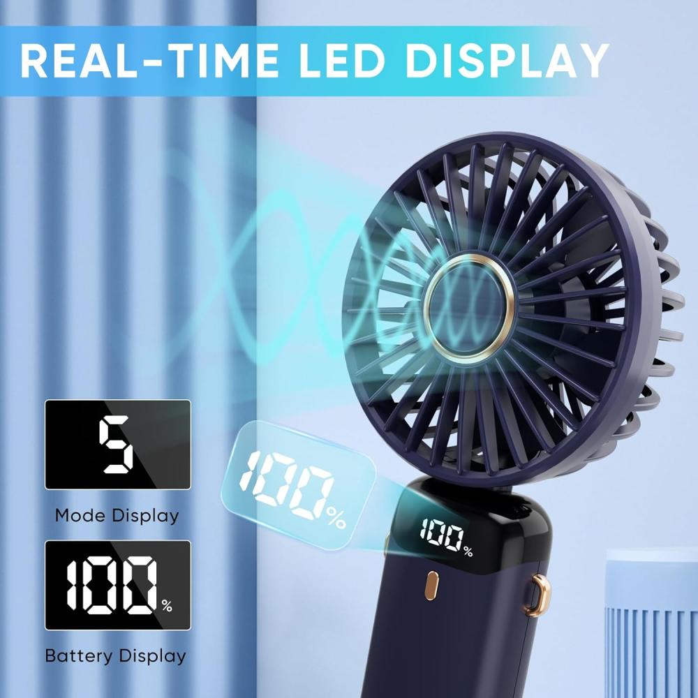 مروحة صغيرة قابلة للشحن مع حامل