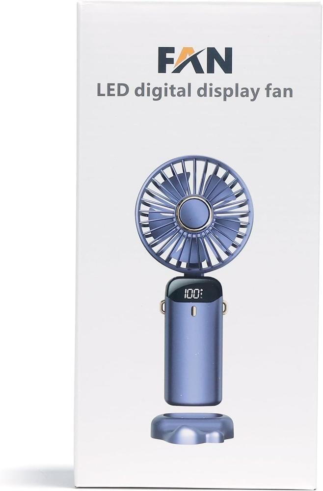 مروحة صغيرة قابلة للشحن مع حامل