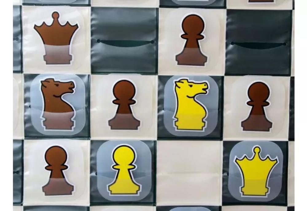 36" Educational Folding Vinyl Chess Display Board with Pieces