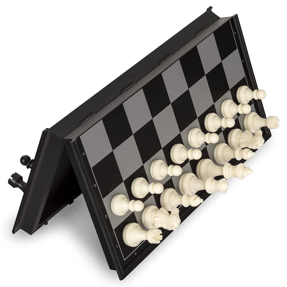 شطرنج مغناطيسي متوسط الحجم أبيض و أسود