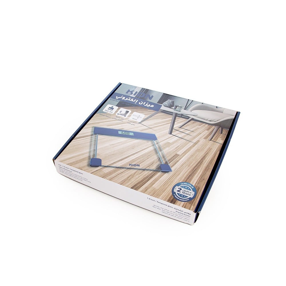 ميزان رقمي 150 كيلو  زجاجي ازرق