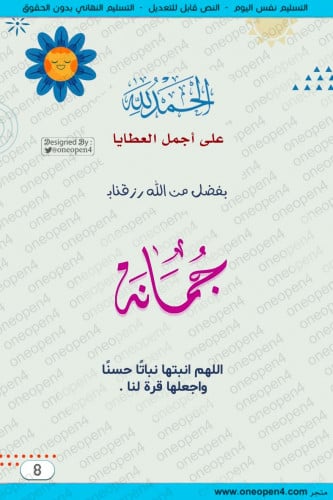 بطاقة 8 بشارة مولود