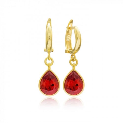 أقراط مرصعة بأحجار مضيئة حمراء لإطلالة أكثر جاذبية -من مجموعة نفيس هدايا مجوهرات هدية نسائية فاخرة 3541