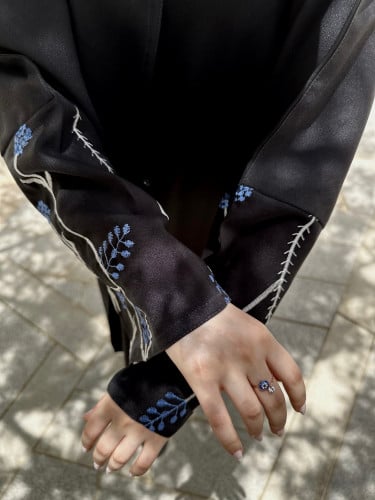 عبايه تطريز ازرق