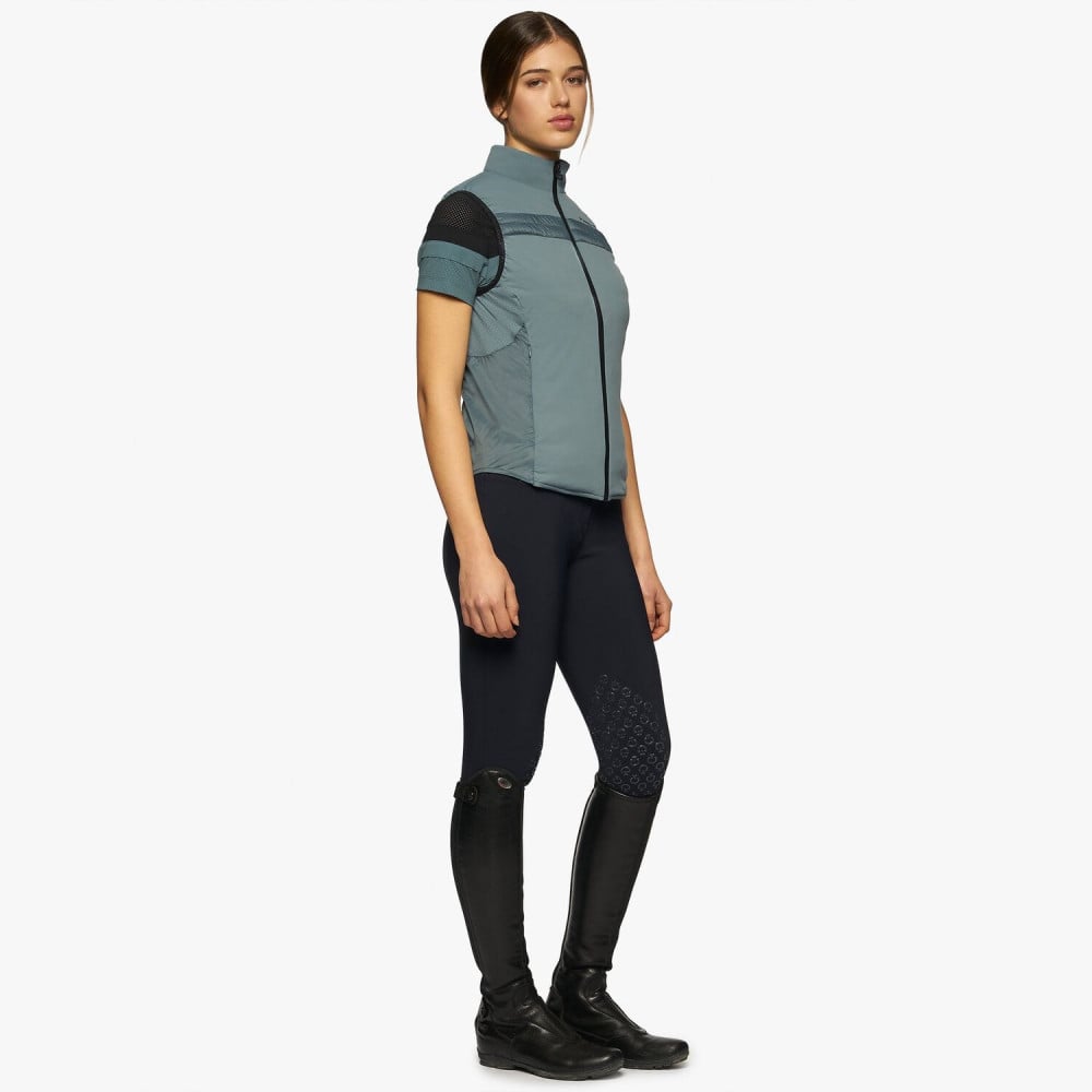 Jersey and Nylon Stripe Lightweight Padded Vest