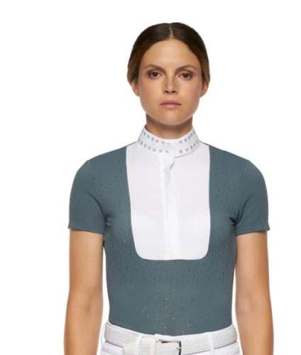 MICRO SEQUINS HALF ZIP COMPETITION POLO 5900