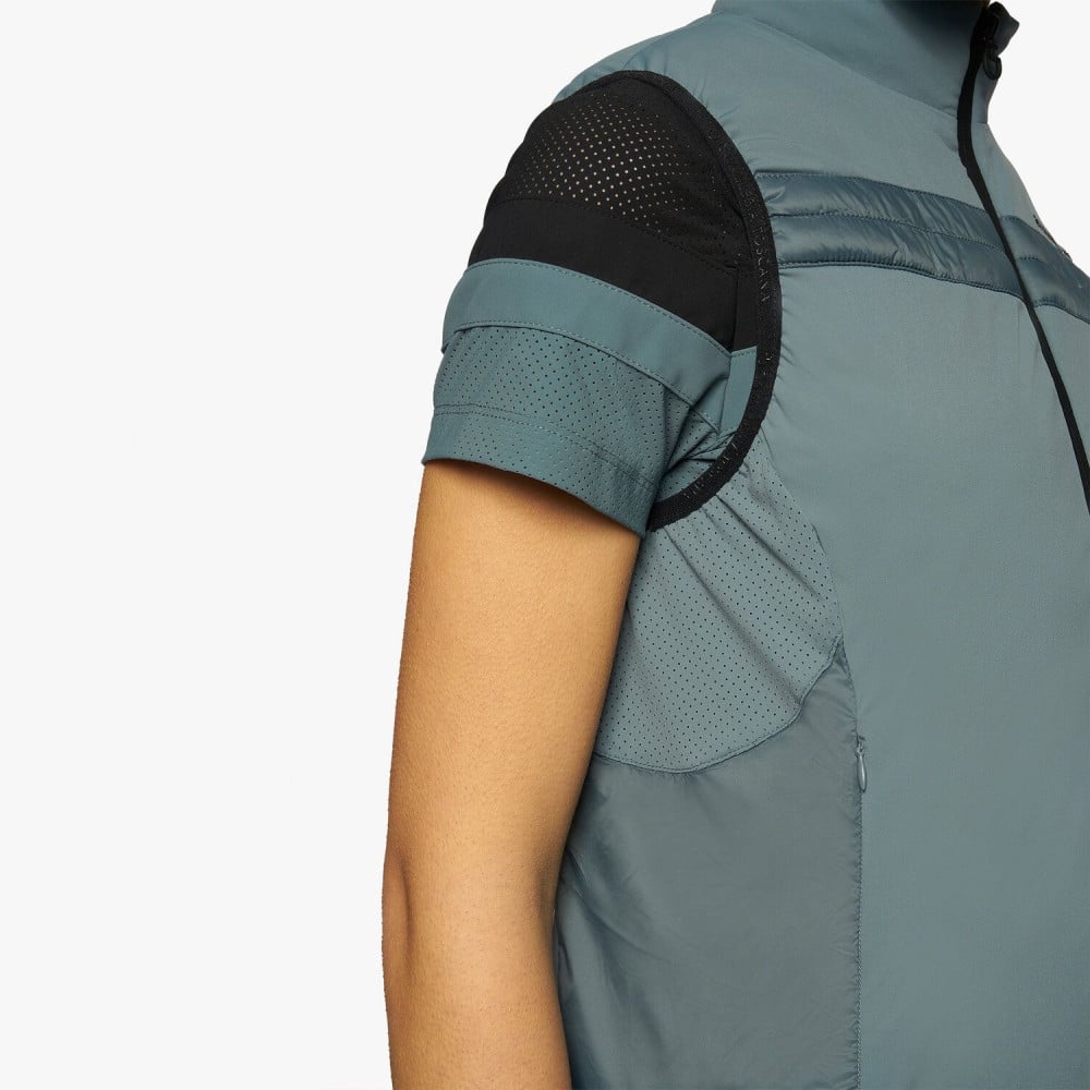 Jersey and Nylon Stripe Lightweight Padded Vest