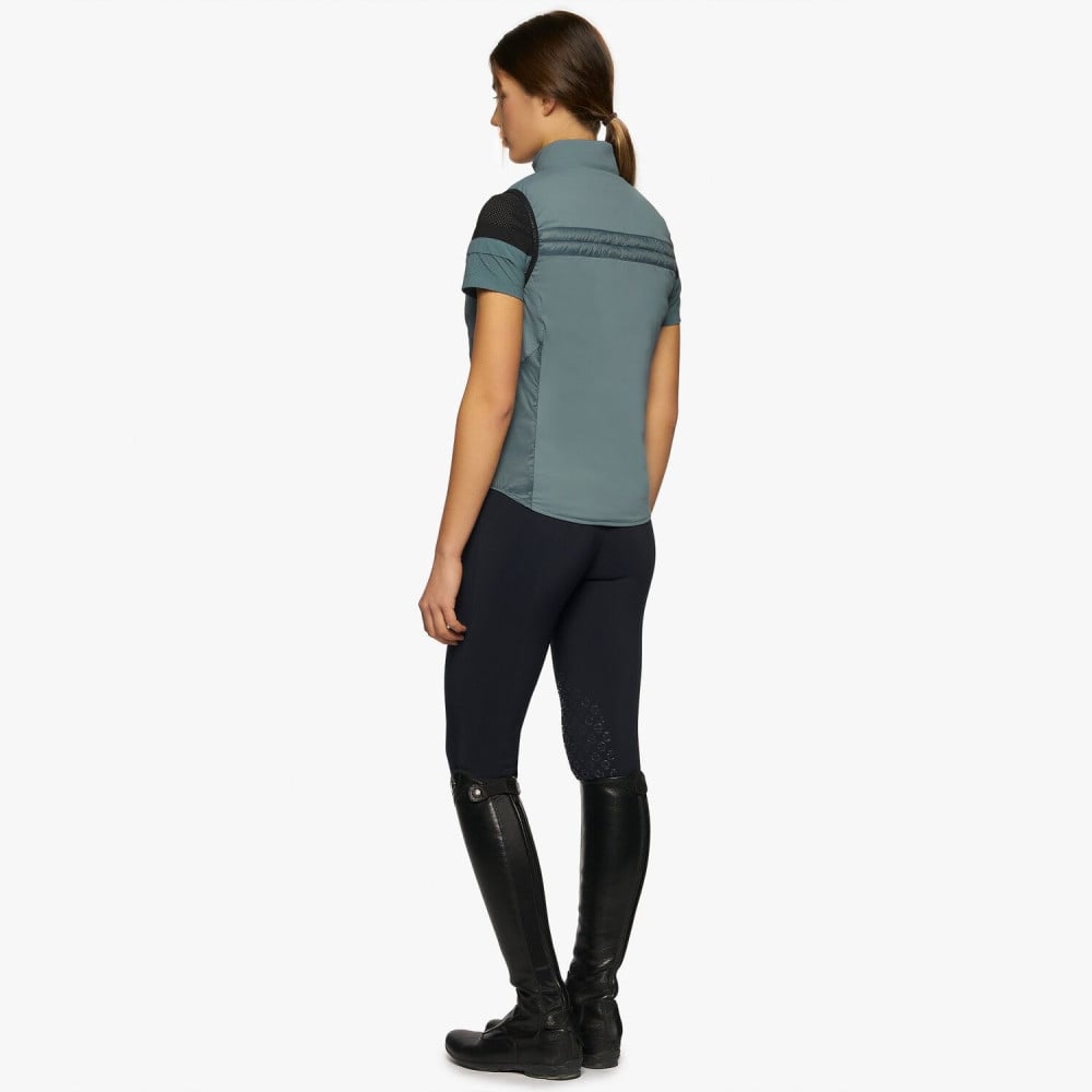 Jersey and Nylon Stripe Lightweight Padded Vest