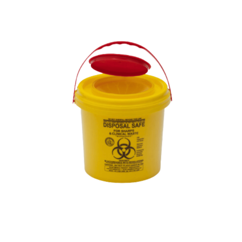 حاوية نفايات طبية 6.5 لتر دائري اصفر Sharps Contai...