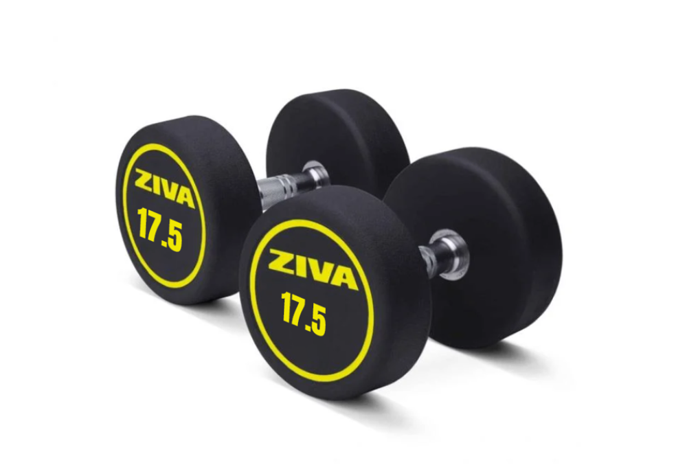 ZIVA Performance Rubber Dumbbells 17.5 kg