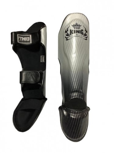 Top King White/Black "Super Star” Shin Guards