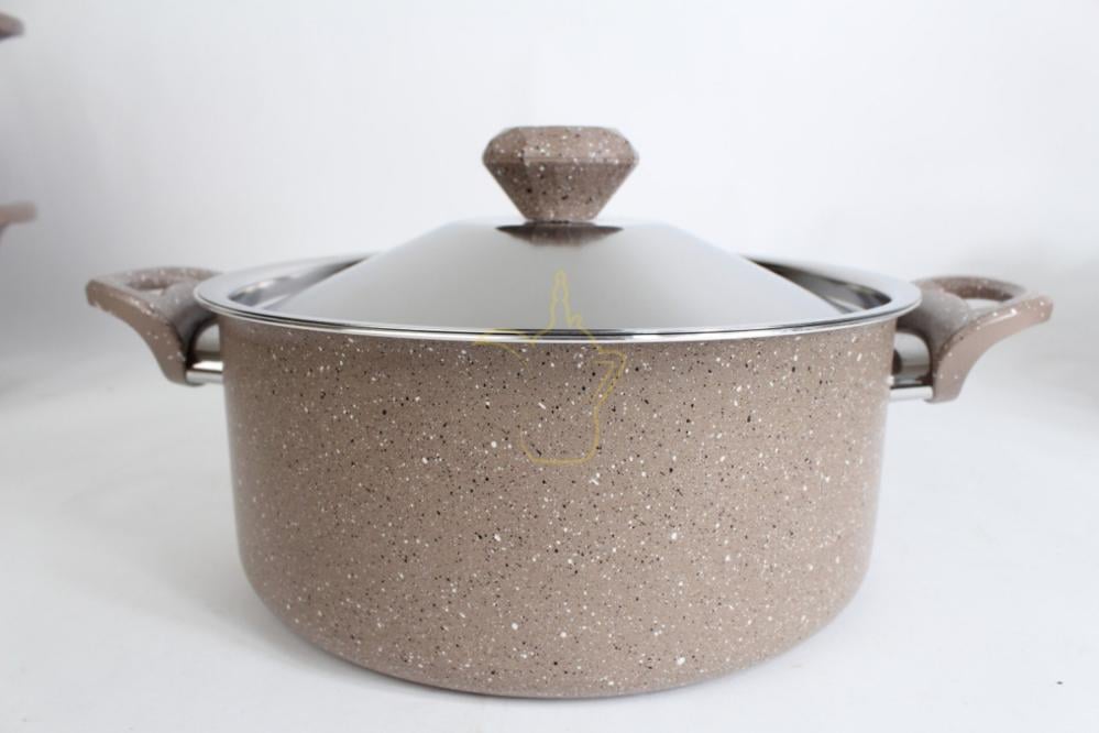 طقم قدور جرانيت فاخر 8 قطع بيج الموركي