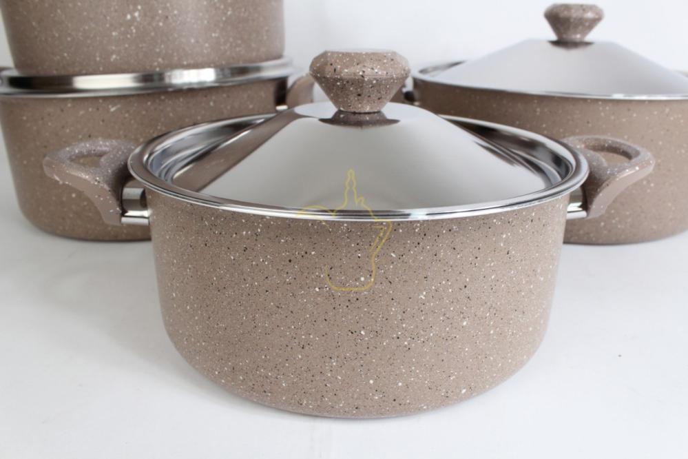 طقم قدور جرانيت فاخر 8 قطع بيج الموركي