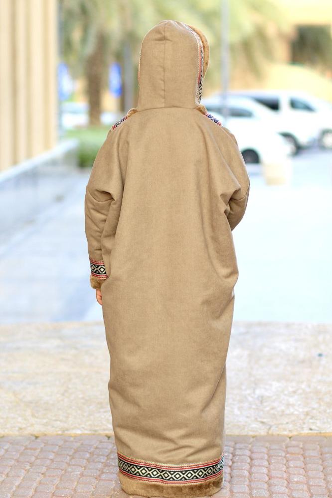 فروة شتوية للاطفال بيج مع سدو