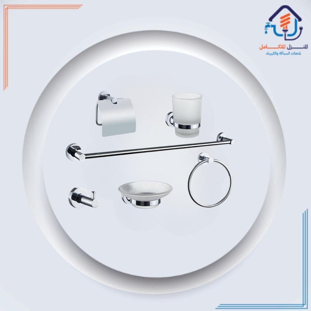 اكسسورات حمام  مودرن ٦ قطع كروم