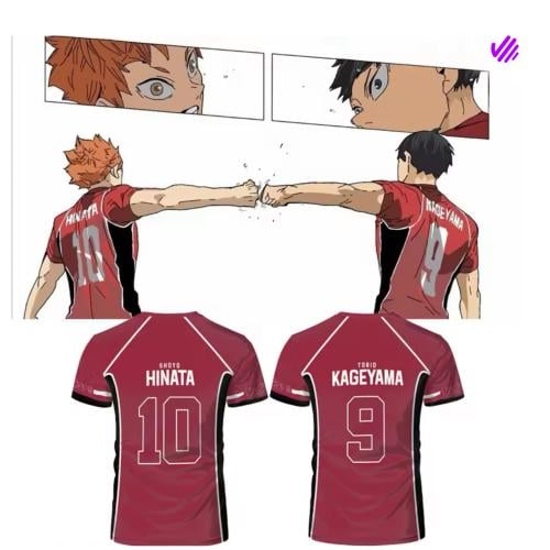 تيشيرت انمي haikyuu الاحمر