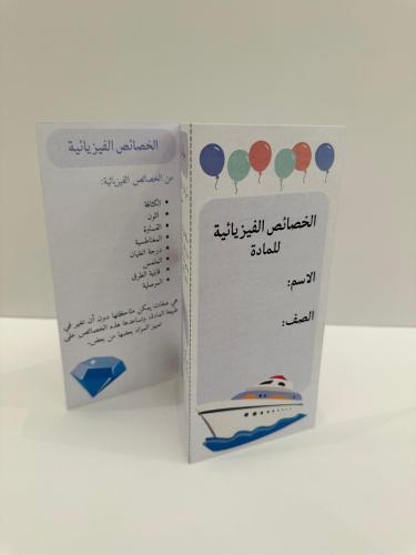 مطوية مادة العلوم ( الخصائص الفيزيائية للمادة) الص...