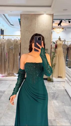 فستان اخضر سهره