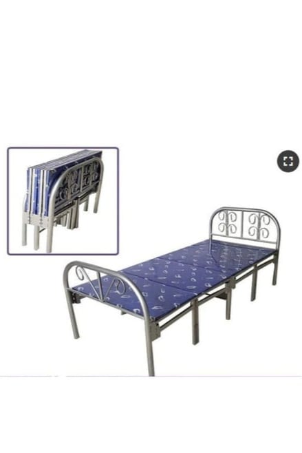 سرير معدن قابل للطي بسطح خشب صيني  تصميم متين