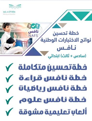 خطة تحسين نواتج الاختبارات الوطنية نافس سادس + ثال...