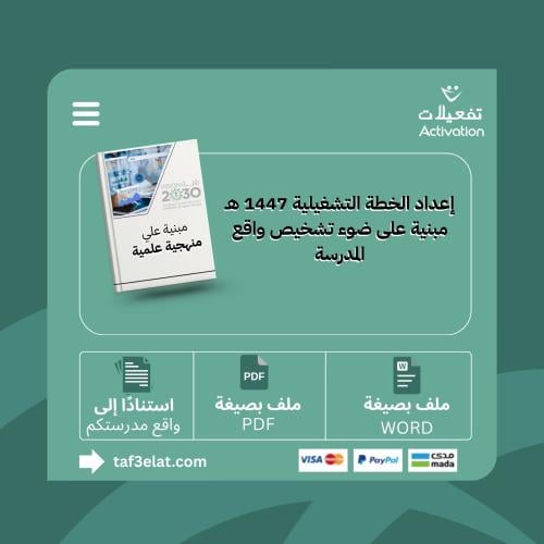 إعداد الخطة التشغيلية 1447هـ مبنية على ضوء تشخيص واقع المدرسة