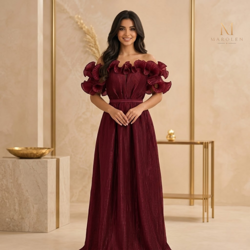 فستان بليسية عنابي