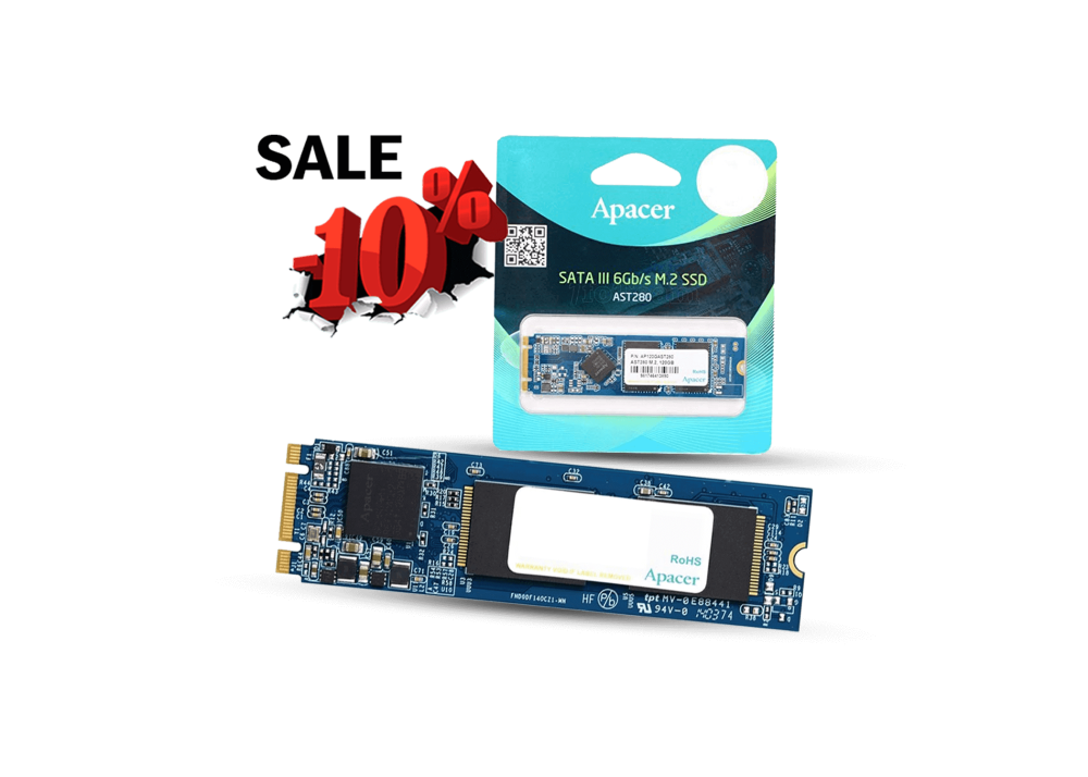 Pieces) Apacer AST280 120GB SATA III 2280 SSD – 500MB/s Read