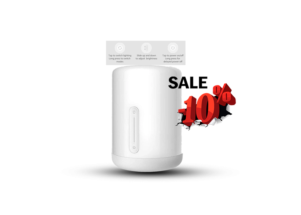 Xiaomi Mi Bedside Lamp 2 Smart WRGB LED Lamp with Elegant Touch Control White MUE4093GL Best Deals on Laptop PC LED Projector Gaming Accessories in Saudia