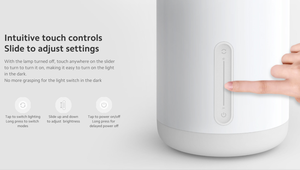Xiaomi Mi Bedside Lamp 2 Smart WRGB LED Lamp with Elegant Touch Control White MUE4093GL Best Deals on Laptop PC LED Projector Gaming Accessories in Saudia