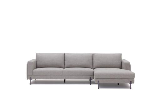 Hey L 2-Seater Right Corner Sofa + Chais Lounge, Light Gray