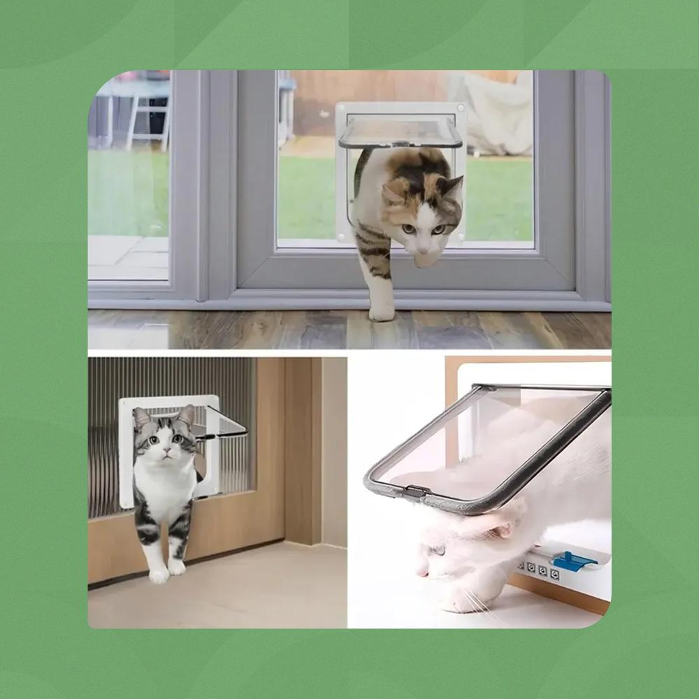 Pet door with 4-way safety lock | Green Generation Store - الجيل